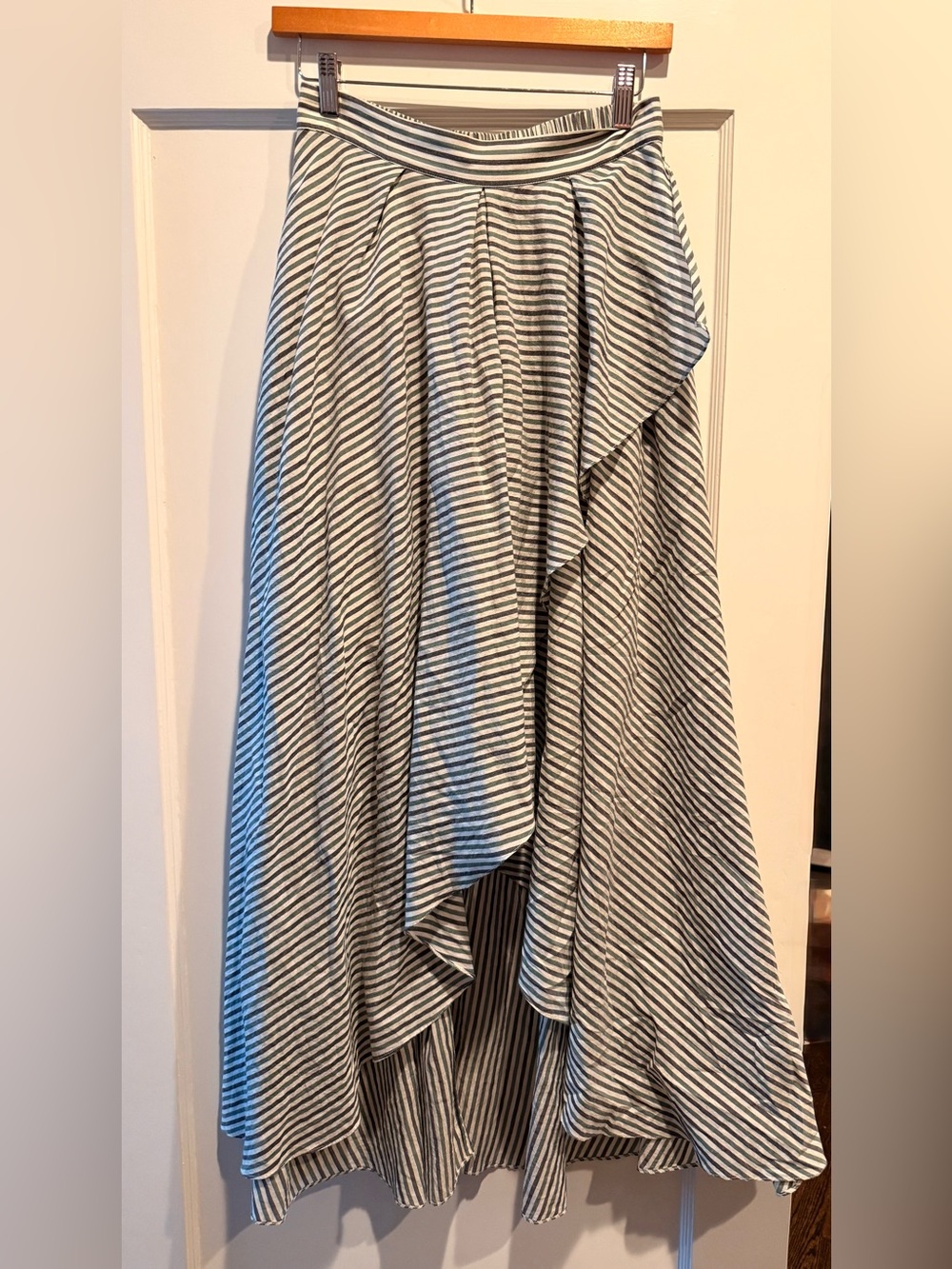 NWT: MIRTH Striped Midi Ruffle Skirt-Size S